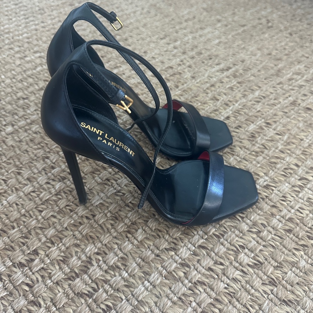 Saint Laurent Black Strappy Heels